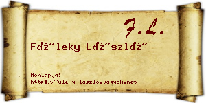 Füleky László névjegykártya