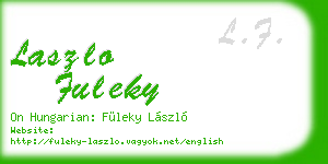 laszlo fuleky business card