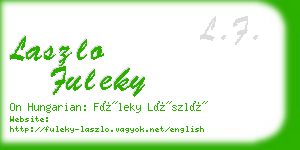 laszlo fuleky business card